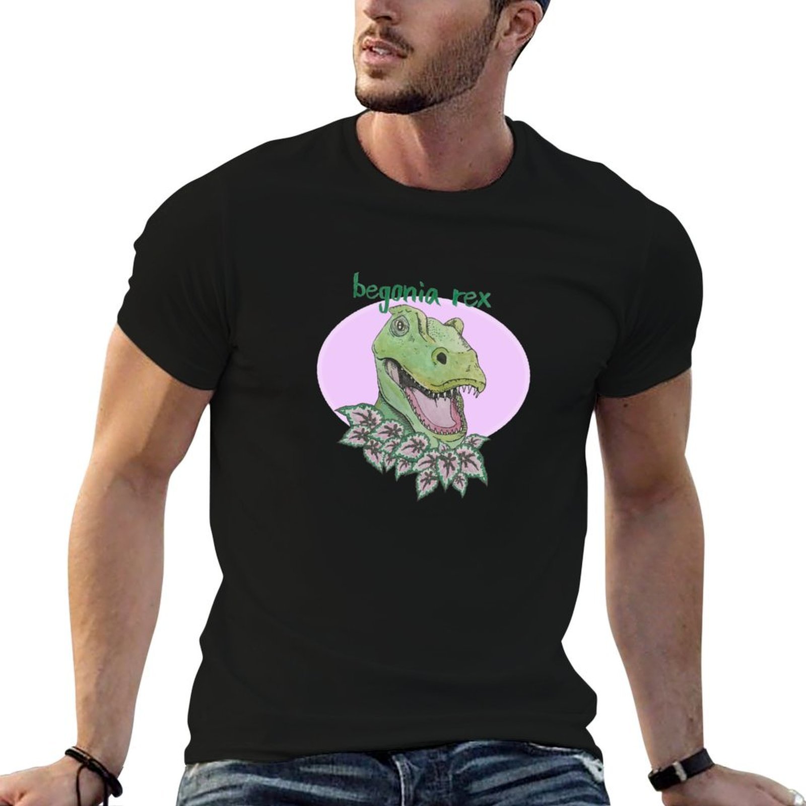 Begonia Rex - T-shirt T rex begonia (rosa) personalizzata,